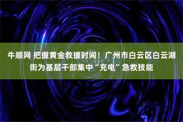 牛顺网 把握黄金救援时间！广州市白云区白云湖街为基层干部集中“充电”急救技能
